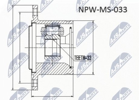 PRZEGUB WEWNĘTRZNY NTY NPWMS054 (фото 1)