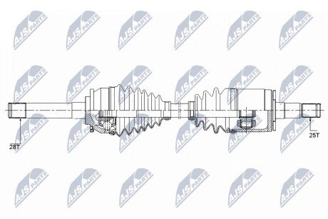 Полуось передняя левая Pajero, L200 (96-2007) NTY NPWMS057