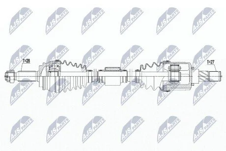 ПІВВІСЬ | MITSUBISHI OUTLANDER 2.0,2.4 06-12, ASX 1.8,2.0 10-, LANCER 1.8 08-, PEUGEOT 4007 2.4 07- /ПРАВ, ATM CVT/ NTY NPWMS061