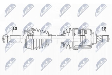 ПІВВІСЬ | MITSUBISHI ASX 1.8,2.0 4WD 10-, OUTLANDER II 2.0,2.4 4WD 06-, CITROEN C-CROSSER 2.4 08-, PEUGEOT 4007 2.4 07- /ПЕРЕД,ЛІВ,ATM CVT/ NTY NPWMS073 (фото 1)