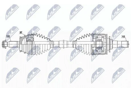 ПІВВІСЬ | MITSUBISHI PAJERO IV V8#,V9# 07- /ЗАД,ПРАВ,MTM,ATM/ NTY NPWMS077