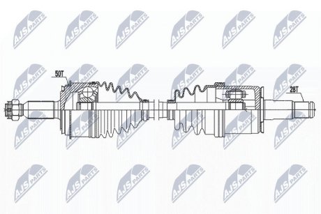 ПІВВІСЬ | MITSUBISHI PAJERO 00-06 /ПЕРЕД,ЛІВ,ATM,MTM/ NTY NPWMS079 (фото 1)