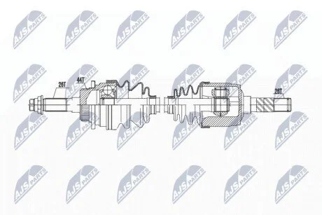 ПІВВІСЬ | MAZDA B2500 2.5D 4WD 02-, FORD RANGER 2.5TD 4WD 99-06 /ПЕРЕД,ПРАВ,MTM/ NTY NPWMZ070