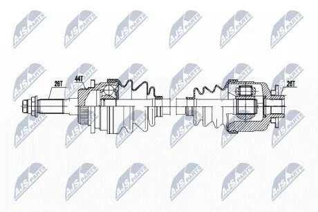 ПІВВІСЬ | MAZDA B2500 2.5D 4WD 02-, FORD RANGER 2.5TD 4WD 99-06 /ПЕРЕД,ЛІВ,MTM/ NTY NPWMZ072