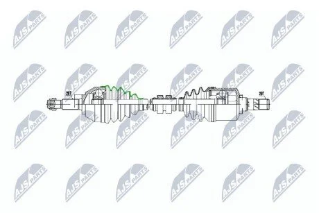 ПІВВІСЬ | NISSAN QASHQAI 2WD 1.6DCI 11-, 2.0DCI 07-, RENAULT KOLEOS 2.0DCI 2WD 08- /ЛІВ/ NTY NPWNS040