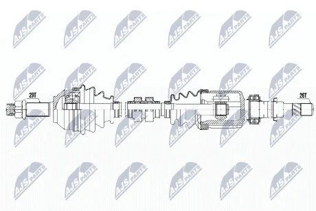 ПІВВІСЬ | NISSAN QASHQAI 1.6 07-13 /ПРАВ/ NTY NPWNS070