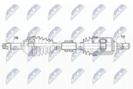 ПІВВІСЬ | NISSAN QASHQAI 2.0 140KM 2WD 07-, X-TRAIL T31 2.0 2WD 08- /ПЕРЕД,ЛІВ,ATM CVT/ NTY NPWNS162 (фото 1)