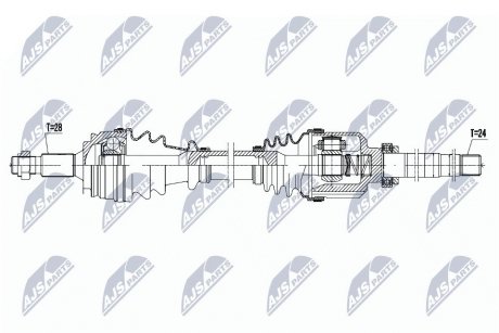 ПІВВІСЬ | PEUGEOT EXPERT/TRAVELLER 1.6HDI 95KM/115KM 16-, CITROEN SPACETOURER/JUMPY 95KM/115KM 16-, JUMPY 1.5HDI 100/120KM 18-, 2.0HDI 122KM 20-, TOYOTA PROACE 1.6D4D 95KM 16- /ПРАВ,MTM/ NTY NPWPE079 (фото 1)