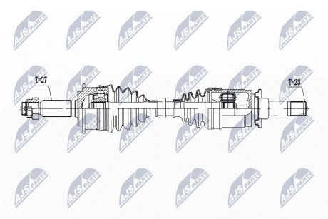 ПІВВІСЬ | PEUGEOT 4007 4WD 2.2HDI 07-, MITSUBISHI OUTLANDER 4WD 2.2DI-D 07-, CITROEN C-CROSSER 4WD 2.2HDI 07- /ЗАД,ПРАВ,MTM/ NTY NPWPE105 (фото 1)