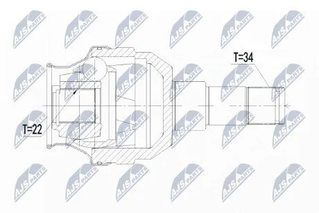 ШАРНІР РІВНИХ КУТОВИХ ШВИДКОСТЕЙ | OPEL ANTARA 4WD 06-, CHEVROLET CAPTIVA 4WD 06- /ЗАД,Л/П/ NTY NPWPL052