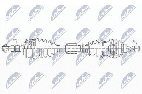 ПІВВІСЬ | OPEL ASTRA J 1.4 09-15 /ПРАВ/ NTY NPWPL105