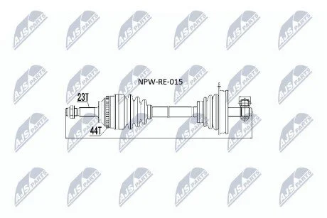 ПІВВІСЬ | RENAULT CLIO II 1.5DCI 01-, KANGOO 1.5DCI 02- /ЛІВ/ NTY NPWRE015
