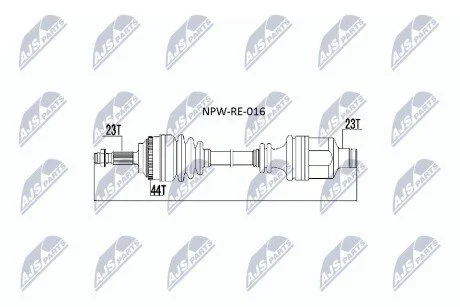 ПІВВІСЬ | RENAULT CLIO II 1.5DCI 01-, KANGOO 1.5DCI 02- /ПРАВ/ NTY NPWRE016