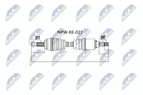 ПІВВІСЬ | RENAULT KANGOO 1.5DCI,1.6 08- /ЛІВ/ NTY NPWRE021
