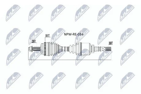 Піввісь NTY NPWRE034