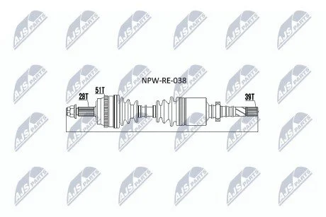 Піввісь NTY NPWRE038