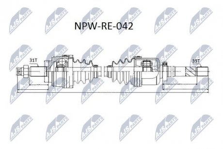 Піввісь NTY NPWRE042 (фото 1)