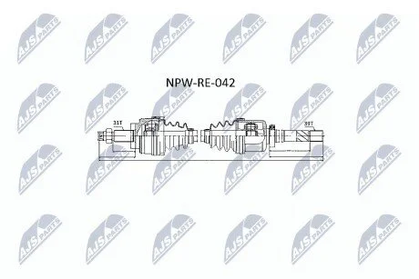 Піввісь NTY NPWRE042