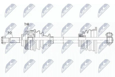ПІВВІСЬ | RENAULT CLIO II 98-, THALIA I/II 98-, KANGOO 98-, TWINGO I 96- /ЛІВ/ NTY NPWRE165