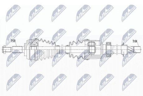 ПІВВІСЬ | RENAULT MEGANE III 1.2TCE 132KM 13- /ПРАВ,ATM/ NTY NPWRE183