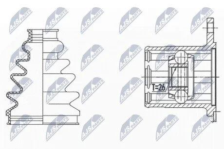 Фото 1 - шАРНІР РІВНИХ КУТОВИХ ШВИДКОСТЕЙ | SUZUKI SX4 4WD 06- /ЗАД,L=P/ NTY NPWSU015 ШАРНІР РІВНИХ КУТОВИХ ШВИДКОСТЕЙ | SUZUKI SX4 4WD 06- /ЗАД,L=P/ NTY NPWSU015 (фото 1)