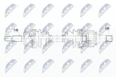 ПІВВІСЬ | TOYOTA VERSO 2.0D-4D 09- /ЛІВ/ NTY NPWTY108