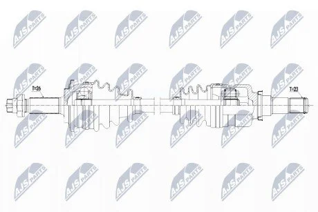 ПІВВІСЬ | TOYOTA YARIS 1.0,1.3 06-11 /ЛІВ,MTM/ NTY NPWTY115