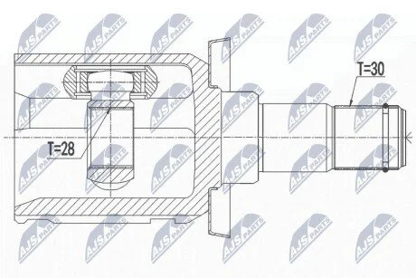 ШАРНІР РІВНИХ КУТОВИХ ШВИДКОСТЕЙ | TOYOTA HI-LUX 4WD 15- /ПЕРЕД,Л/П/ NTY NPWTY120