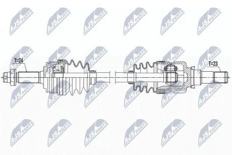 ПІВВІСЬ | TOYOTA AYGO 1.0 05-, PEUGEOT 107 1.0 05-, CITROEN C1 1.0 05- /ПЕРЕД,ЛІВ,MTM,ATM/ NTY NPWTY127