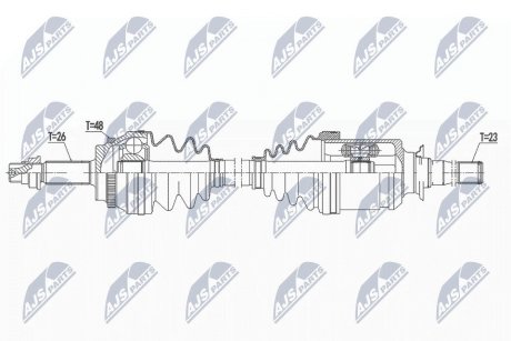 ПІВВІСЬ | TOYOTA RAV4 AWD 00-05, PREVIA 2.4 00-06, CAMRY 2.4 01-06 /ПРАВ/ NTY NPWTY133