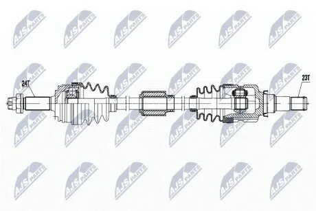 ПІВВІСЬ | TOYOTA AYGO 1.4HDI 05-, CITROEN C1 1.4HDI 05-, PEUGEOT 107 1.4HDI 05- /ПРАВ,MTM/ NTY NPWTY171