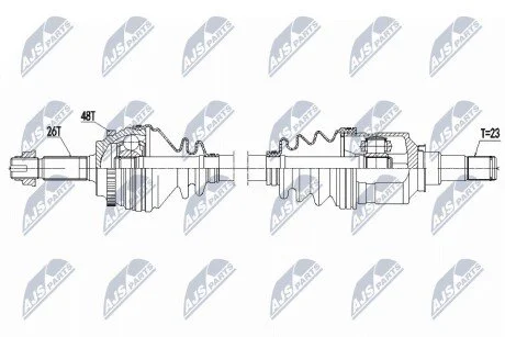 ПІВВІСЬ | TOYOTA YARIS/YARIS VERSO 1.3,1.5,1.4D-4D 99-05 /ЛІВ/ NTY NPWTY175