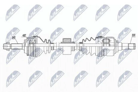ПІВВІСЬ | TOYOTA YARIS/YARIS VERSO 1.3,1.5,1.4D-4D 99-05 /ПРАВ/ NTY NPWTY176