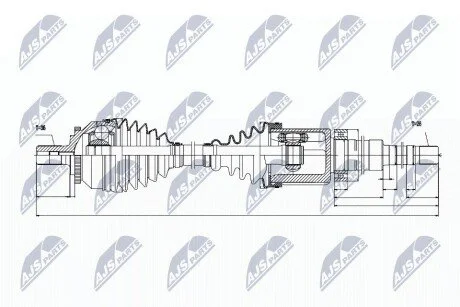 ПІВВІСЬ | VOLVO XC70 2.4D,2.4D5,2.5T 2002-2008 /ПРАВ/ NTY NPWVV020