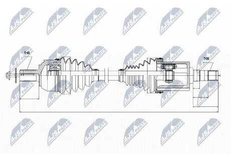 ПІВВІСЬ | VOLVO S60/V60 T2,T3 1.5,1.6T 15- /ЛІВ,ATM/ NTY NPWVV022