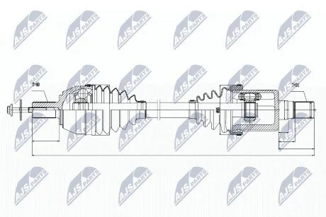 ПІВВІСЬ | VOLVO S80 2.5T 2007-2013 AT LH VOLVO S60 II D3/D4/D5 10-15, S80 II D5, 2.5T 07-, V60 D3/D5 10-16, V70 III D3/D4 10-15 /ЛІВ, ATM/ NTY NPWVV023