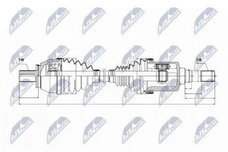 ПІВВІСЬ | VOLVO ENG.2.0T,2.0T5 S60II/V60 10-15, S80 10-, V70III 2.0T 10- /ЛІВ,ATM/ NTY NPWVV033