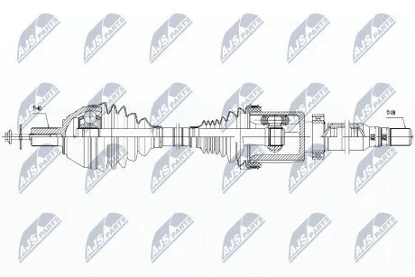 ПІВВІСЬ | VOLVO AWD S60II/V60 3.0T6 10-, S80II 3.0T6,4.4 07-14, V70III 3.0T6 07-14 /ПРАВ,ATM/ NTY NPWVV042