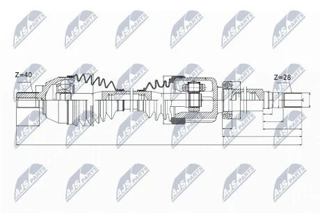ПІВВІСЬ | VOLVO ENG.1.6T S60II/V60 T3/T4 10-, S80II/V70III T4 10- /ПРАВ,ATM/ NTY NPWVV044