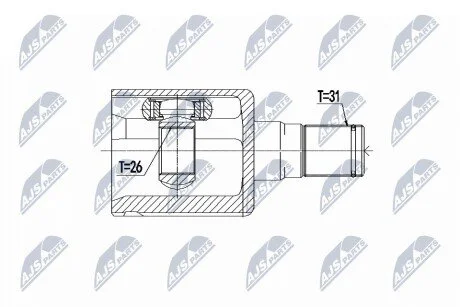 ШАРНІР РІВНИХ КУТОВИХ ШВИДКОСТЕЙ | VOLVO S80 2.5T 2007-2013 AT LH VOLVO S60 II D3/D4/D5 10-15, S80 II D5, 2.5T 07-, V60 D3/D5 10-16, V70 III D3/D4 10-15, V40 2.0T4/T5,2.0D3/D4 12-17 /ЛІВ,ATM/ NTY NPWVV068
