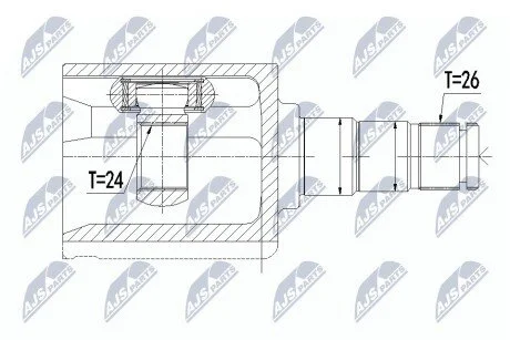ШАРНІР РІВНИХ КУТОВИХ ШВИДКОСТЕЙ | VOLVO V40 1.6T/1.6D T3/T4/D2 12-17 /ЛІВ,ATM/ NTY NPWVV093