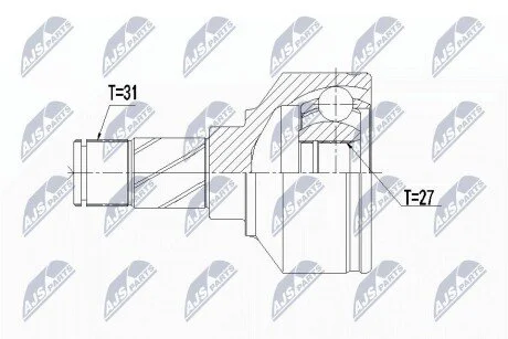 ШАРНІР РІВНИХ КУТОВИХ ШВИДКОСТЕЙ | VOLVO XC60 D3/D4/D5 2.0D/2.4D 10- /ЛІВ,ПЕРЕД,MTM/ NTY NPWVV106