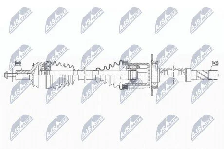 ПІВВІСЬ | VOLVO S60II/V60 D2/D3 15-18, D4 13-18, T3/T4 15-18, V60II D4 18-, S80II D4 13-16, V70III D2/D3/D4/T4 15-16 /ПЕРЕД,ПРАВ,MTM 6B/ NTY NPWVV145