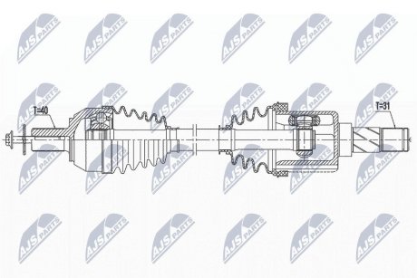 ПІВВІСЬ | VOLVO S60II/V60 D2/D3 15-18, D4 13-18, T3/T4 15-18, V60II D4 18-, S80II D4 13-16, V70III D2/D3/D4/T4 15-16 /ПЕРЕД,ЛІВ,MTM 6B/ NTY NPWVV146