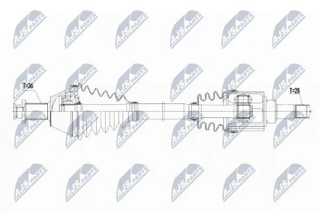 ПІВВІСЬ | VW POLO 1.0 14-, SKODA FABIA III 1.0 14-, SEAT IBIZA 1.0 15- /ЛІВ/ NTY NPWVW073