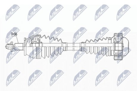 ПІВВІСЬ | VW POLO 1.4TSI,1.6TDI,1.8GTI 10-, SKODA RAPID 1.6TDI 13-, SKODA IBIZA IV 1.4TSI,1.6TDI 09-15AUDI A1 1.TFSI,1.6TDI,1.8TFSI 12- /ЛІВ, ATM DSG 7B/ NTY NPWVW163