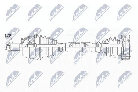 ПІВВІСЬ | VW POLO 1.4TDI 14-, SKODA FABIA III 1.4TDI 14-, AUDI A1 1.4TDI 18- /ПРАВ,MTM/ NTY NPWVW165