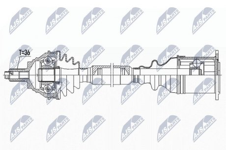 ПІВВІСЬ | VW 4MOTION PASSAT/CC B6 2.0TDI 170KM 09-10, B7 170KM/177KM 10-14, SKODA SUPERB II 2.0TDI 4X4 140KM 10-15 /ПЕРЕД,ПРАВ,ATM/ NTY NPWVW184