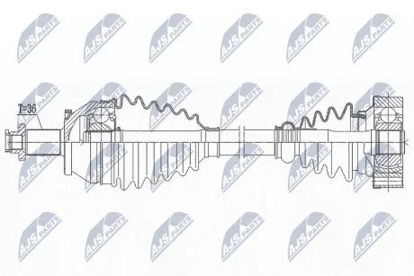 ПІВВІСЬ | VW POLO V 1.4TDI 14-, SKODA FABIA III 1.4TDI 14-, RAPID 1.4TDI 15-, AUDI A1 1.4TDI 14-, SEAT IBIZA 1.4TDI 15- /ЛІВ,MTM/ NTY NPWVW191