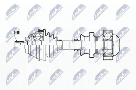 ПІВВІСЬ | VW ENG.1.4TSI GOLF V04-, GOLF PLUS 06-, TOURAN 1.4 06-, JETTA 06-10, SKODA SUPERB III 15-, AUDI TT 1.8TFSI 08- /ЛІВ/ NTY NPWVW194